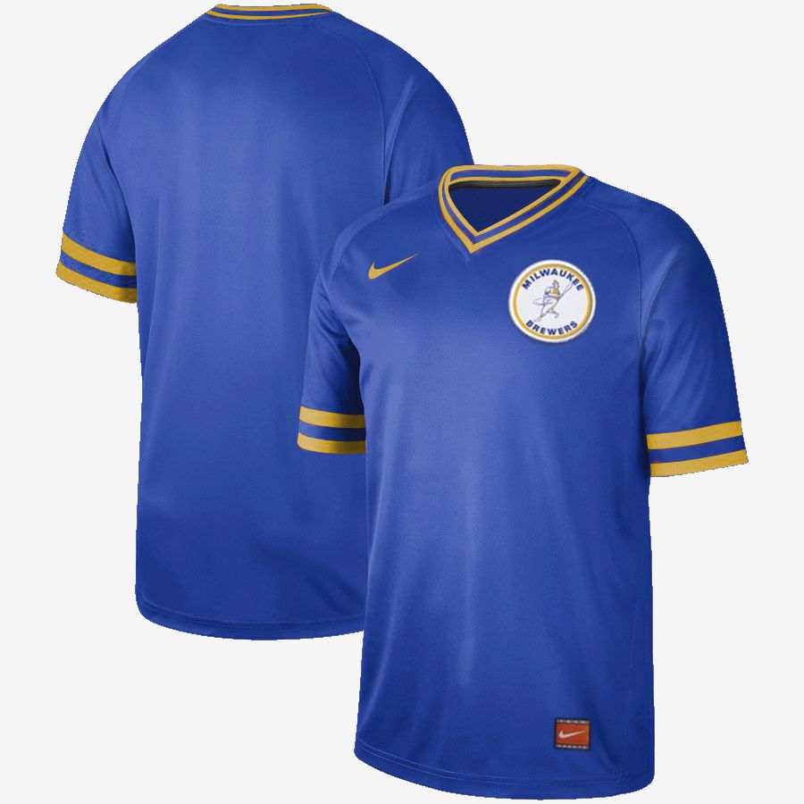 2019 Men MLB Milwaukee Brewers blank blue Nike Cooperstown Collection Jerseys->milwaukee brewers->MLB Jersey